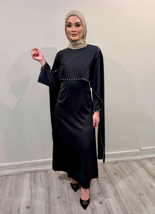The Amira Pearl Dress in Black